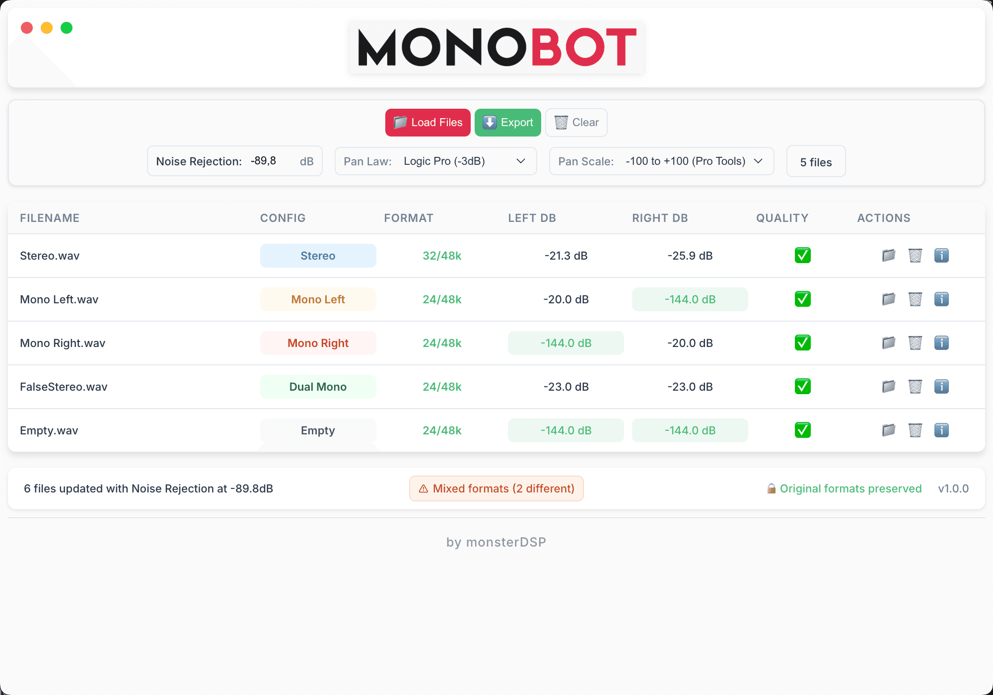 MonoBot analyzing audio files